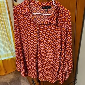 Cato Red and Yellow Blouse Vibrant Top